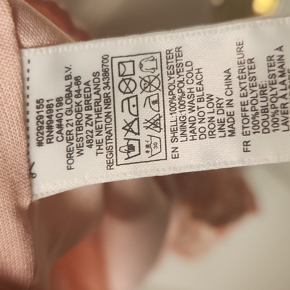 Forever 21 Women's Orange White V- Neck With Tie Floral Print Dress Size S/P - Picture 12 of 15